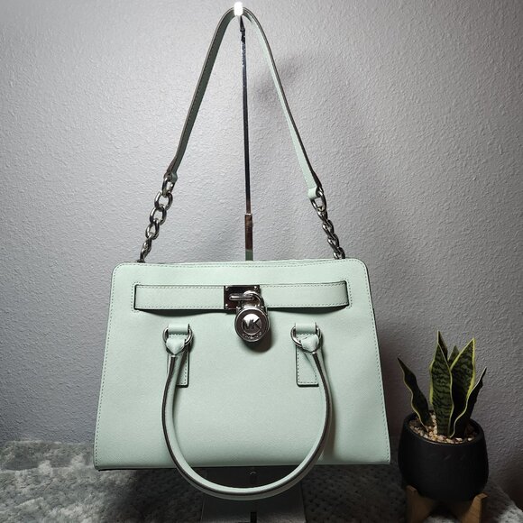 Auth. Michael Kors Hamilton East West Celadon w/ Silver Hardware - PRICE IS FIRM - Picture 1 of 12